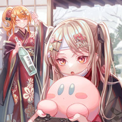 This is a pixiv picture whose title is お正月カービィ.