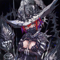 This is a pixiv picture whose title is 拘束の魔女.