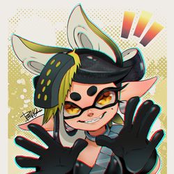 This is a pixiv picture whose title is 🦑🐇.