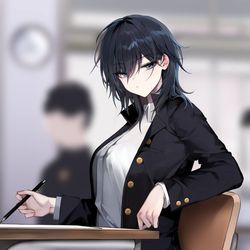 This is a pixiv picture whose title is 「 ...何見てんだ？ 」.