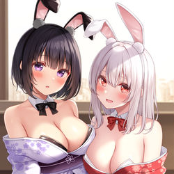 This is a pixiv picture whose title is 兎の井上さんとティッシュちゃん.