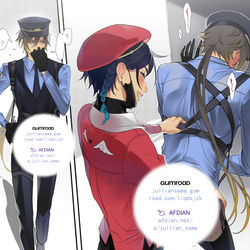 This is a pixiv picture whose title is VenZhong police AU Gumroad.