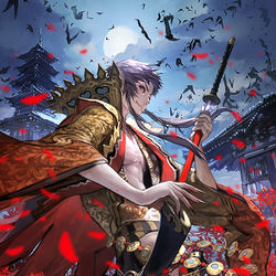 This is a pixiv picture whose title is 英傑大戦「松永久秀」平蜘蛛の釜.