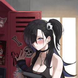This is a pixiv picture whose title is goth girl.
