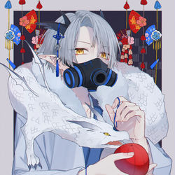This is a pixiv picture whose title is ガスマスク.
