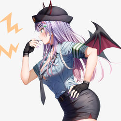 This is a pixiv picture whose title is 悪魔ギャル警官😈.
