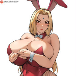 This is a pixiv picture whose title is Tsunade bunny suit.