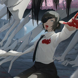 This is a pixiv picture whose title is 阿秋，你别死哦，我死的时候…… 希望你能为我哭泣.