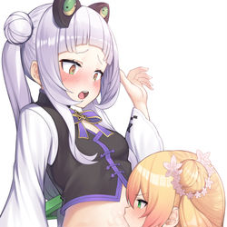 This is a pixiv picture whose title is sonちゃんのおなかをぺろぺろするnnち.