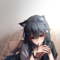 This is a pixiv picture whose title is “喝吗？”.