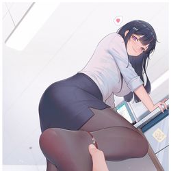 This is a pixiv picture whose title is 黑丝版.
