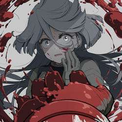 This is a pixiv picture whose title is 恐怖.