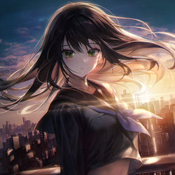 This is a pixiv picture whose title is 🌒✨.