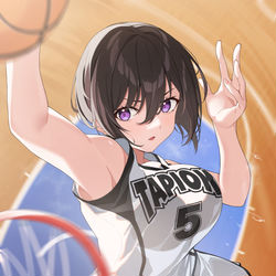 This is a pixiv picture whose title is ゴール下は彼女の領域.