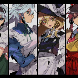 This is a pixiv picture whose title is 東方福袋（男体化入り）.