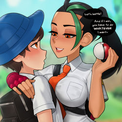 This is a pixiv picture whose title is nemona wants to battle.
