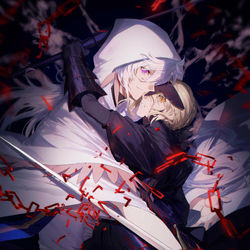 This is a pixiv picture whose title is Black & White.