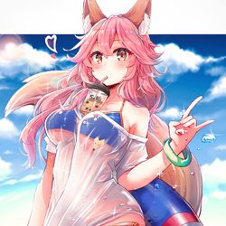 This is a pixiv picture whose title is 玉藻 水着.