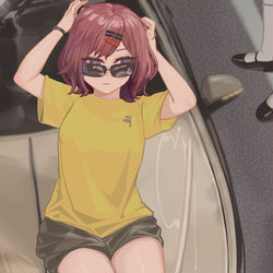This is a pixiv picture whose title is 如果您記得有一期在車裡那這期就是在車外.
