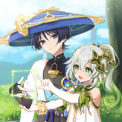 This is a pixiv picture whose title is 放浪ちゃんとナヒちゃん.