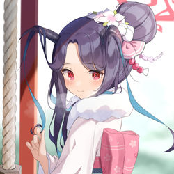 This is a pixiv picture whose title is 正月フウカと初詣.