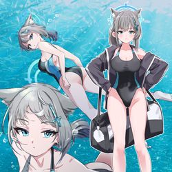 This is a pixiv picture whose title is シロコ水着ラッシュ.