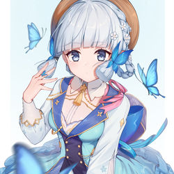 This is a pixiv picture whose title is 神里绫华·花时来信.