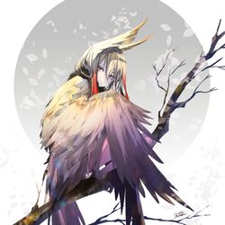 This is a pixiv picture whose title is 鳥娘.