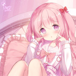 This is a pixiv picture whose title is ピンクうさ耳娘🎀.