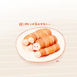 This is a pixiv picture whose title is 肉巻きおもち.