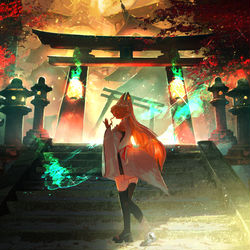 This is a pixiv picture whose title is ようこそ狐の国へ.