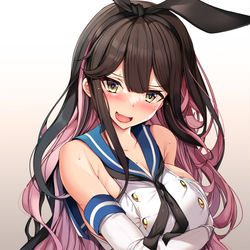 This is a pixiv picture whose title is 島風の服を着た長波サマ.