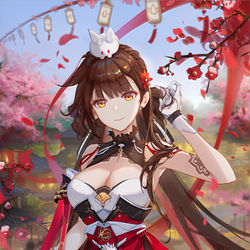 This is a pixiv picture whose title is 兔兔素裳.