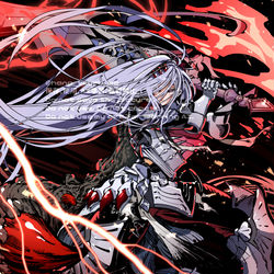 This is a pixiv picture whose title is 赫聖の妖騎士.
