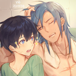 This is a pixiv picture whose title is 曬痕.