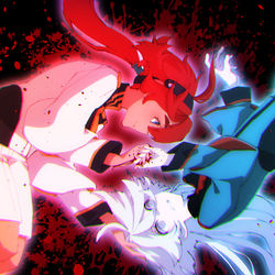 This is a pixiv picture whose title is 「OPの百合太極.