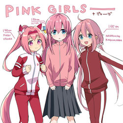 This is a pixiv picture whose title is 『ピンク髪×ジャージ』.