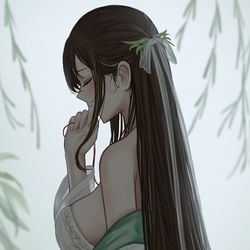 This is a pixiv picture whose title is 青.