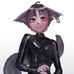 This is a pixiv picture whose title is 嫌な顔するけどなんでも言うこと聞いてくれそうな獣人ちゃんくん.