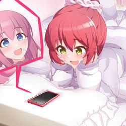 This is a pixiv picture whose title is 寝る前の2人だけの時間.