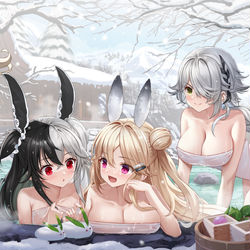 This is a pixiv picture whose title is ❋雪見風呂❋.