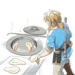 This is a pixiv picture whose title is ナンを焼く英傑.