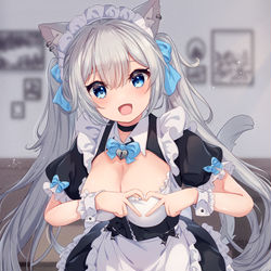 This is a pixiv picture whose title is メイドねこちゃん.