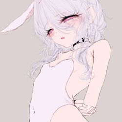 This is a pixiv picture whose title is [ラフ]「食べて...狼さん♡」.