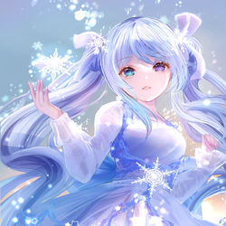 This is a pixiv picture whose title is 雪の妖精ナイトコードミク.