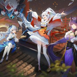 This is a pixiv picture whose title is 2023崩坏3新春会的御三家图.