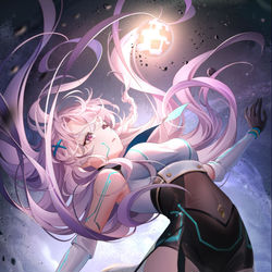 This is a pixiv picture whose title is 坠落少女.