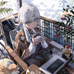 This is a pixiv picture whose title is 庭園.