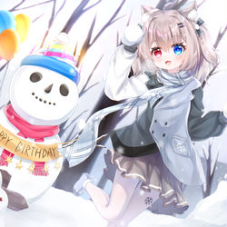 This is a pixiv picture whose title is 【委托】冬日里庆生的雪野子.