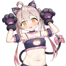 This is a pixiv picture whose title is 「に、にゃ～ん…」.